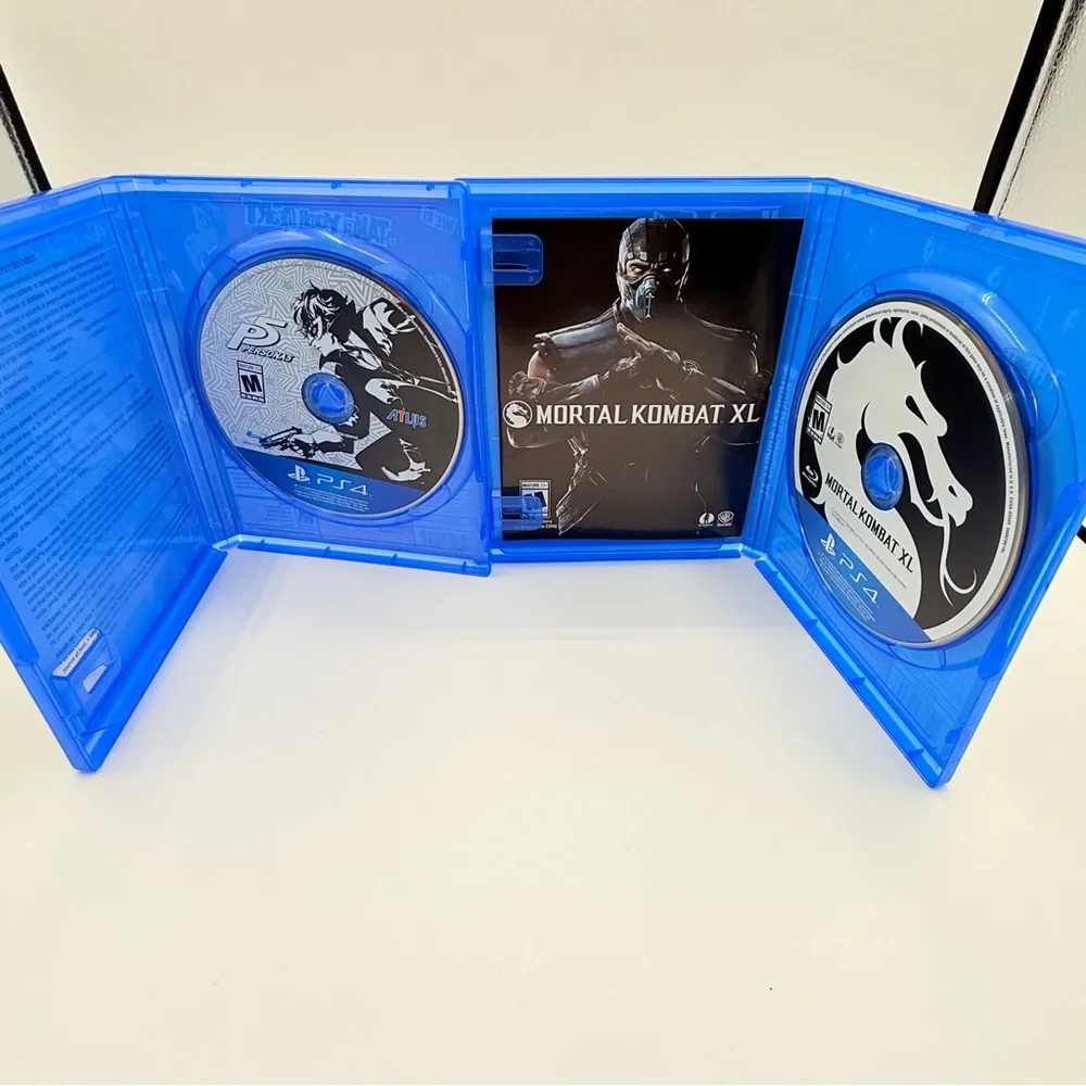 Sony PS4 Persona 5 & Mortal Kombat XL Dual Game Set - Blue Cases